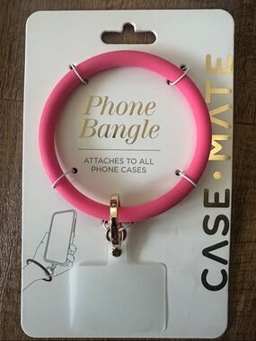 case-mate watermelon Pink Phone Bangle Wrist Ring with Gold Clip universal NWT